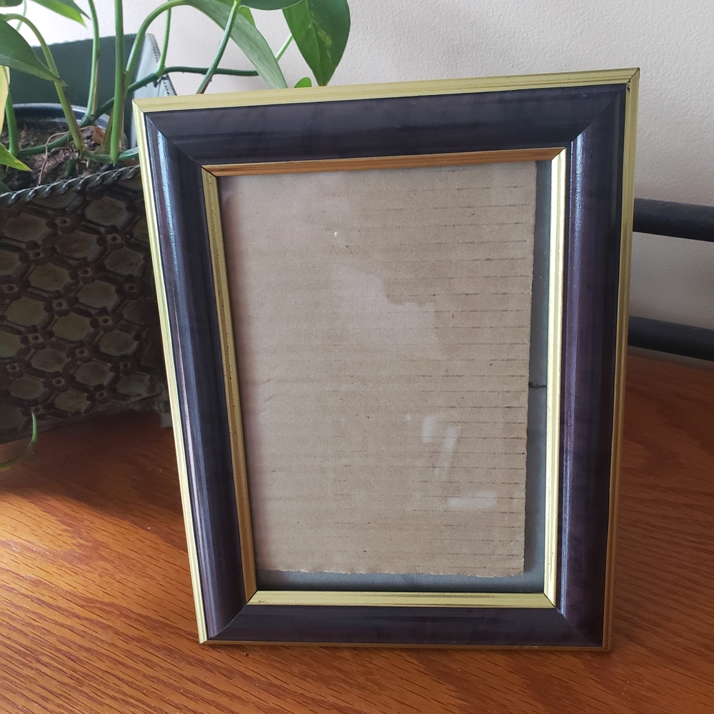 Elegant Brown and Gold Picture Frame - Holds 5x7 Photo